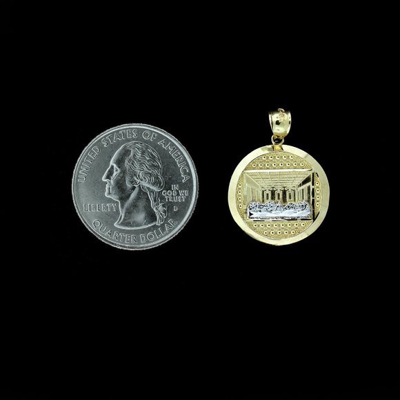 10K Real Gold Rope Chain and Last Supper Pendant Set - Picture 5 of 10